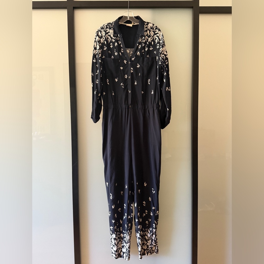 Lilka by Anthropologie Navy / White Floral Jumpsuit